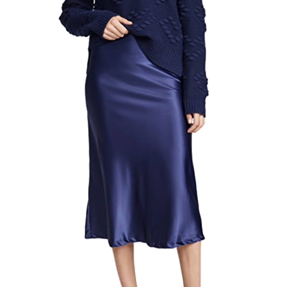 LIONESS BIAS MIDI SKIRT NAVY SIZE S